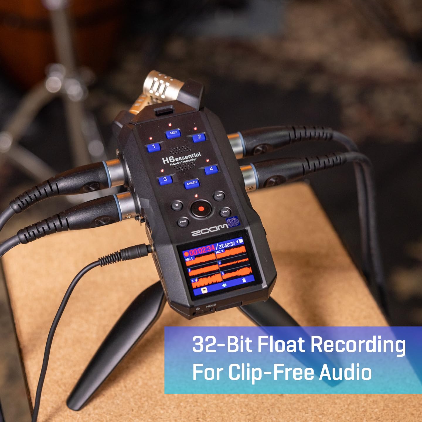 Zoom H6 Essential Handheld Recorder for Musicians, Podcasters & Filmmakers with Stereo Microphones, 4 XLR/TRS Inputs, 6 Tracks of 32-Bit Float Recording, & USB Audio Interface - Image 4