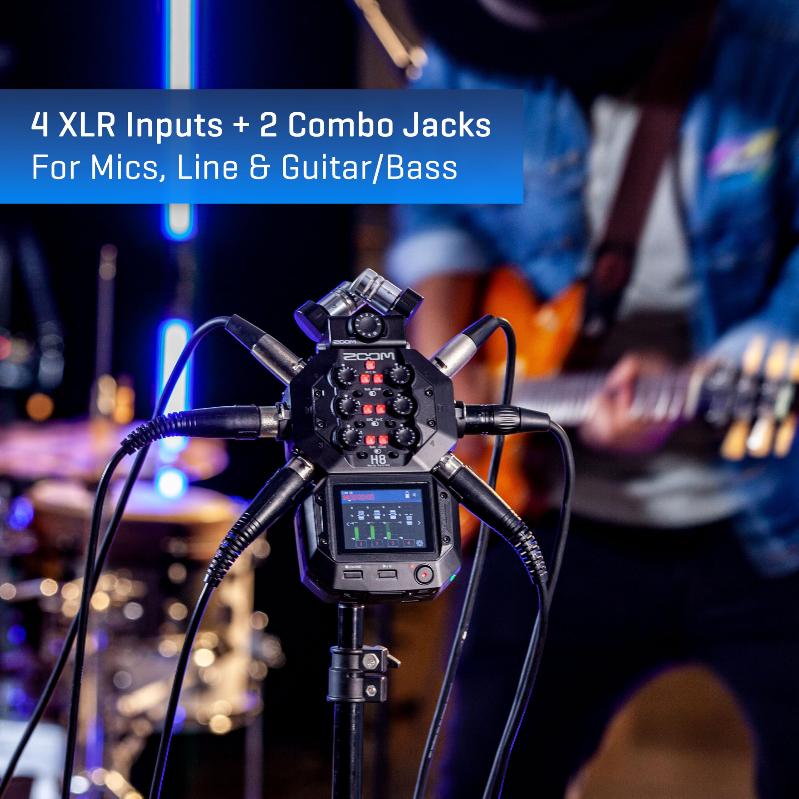 Zoom H8 Handheld Recorder for Musicians, Filmmakers & Podcasters with Stereo Microphones, 6 Inputs, 12 Tracks, Touchscreen, USB Audio Interface, Battery Powered - Image 5