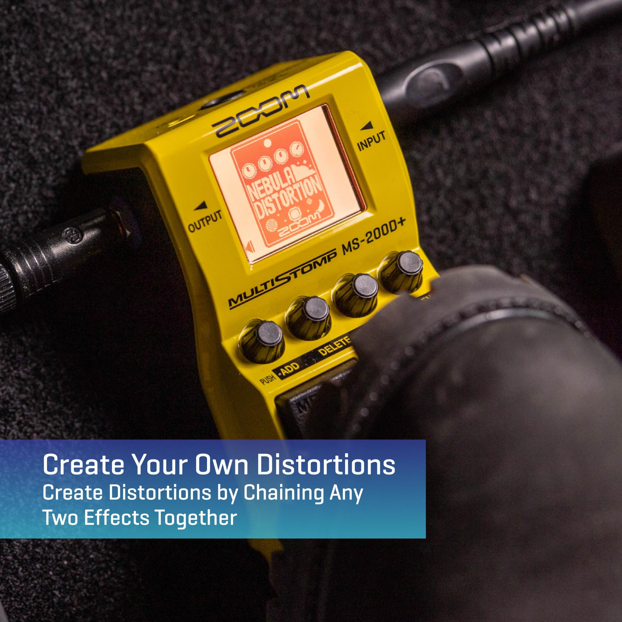 Zoom MS-200D+ MultiStomp Distortion Pedal with 200 Drives, Overdrive, Fuzz & Boost Effects, Effect Chaining, Built-In Tuner & Battery Power - Image 3