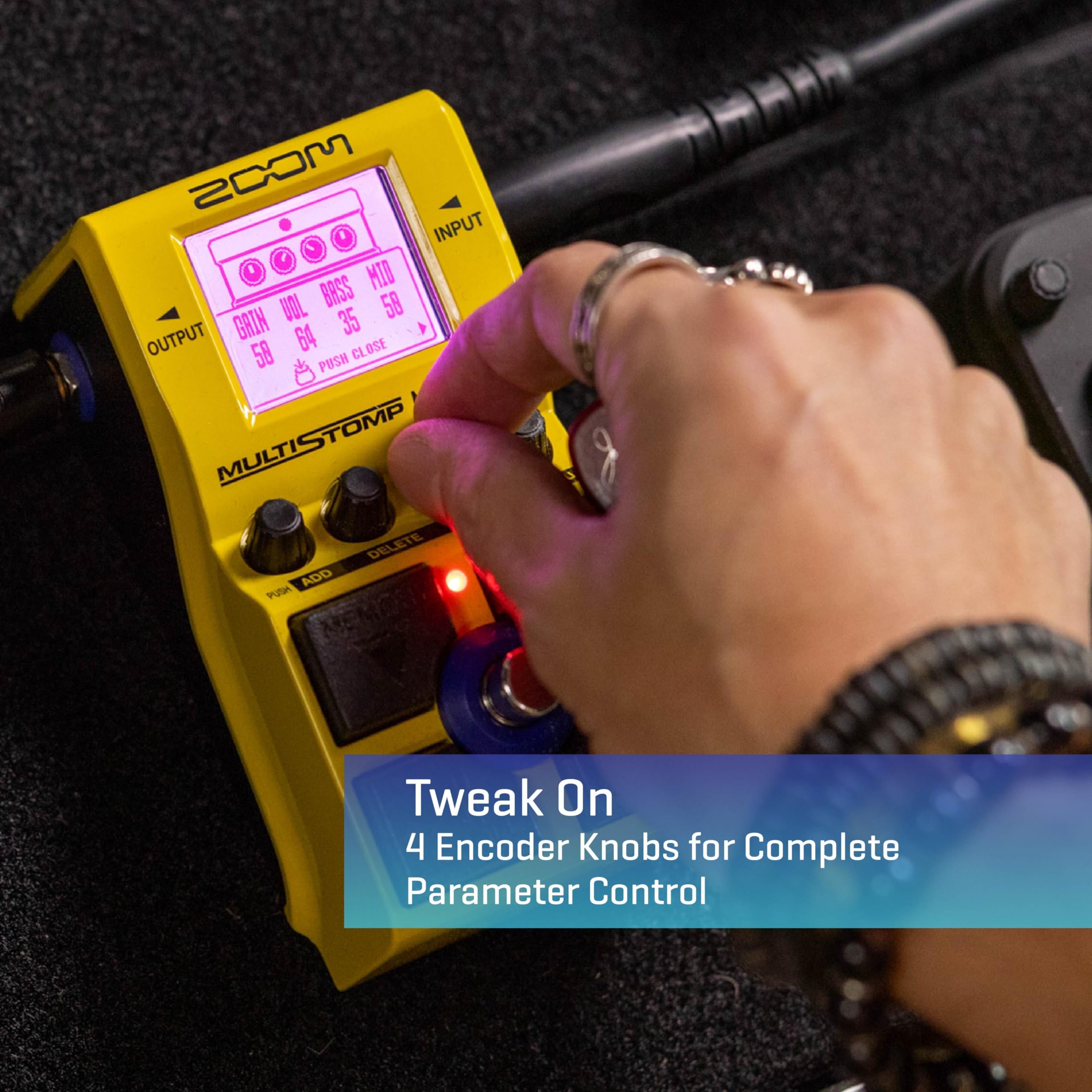 Zoom MS-200D+ MultiStomp Distortion Pedal with 200 Drives, Overdrive, Fuzz & Boost Effects, Effect Chaining, Built-In Tuner & Battery Power - Image 6