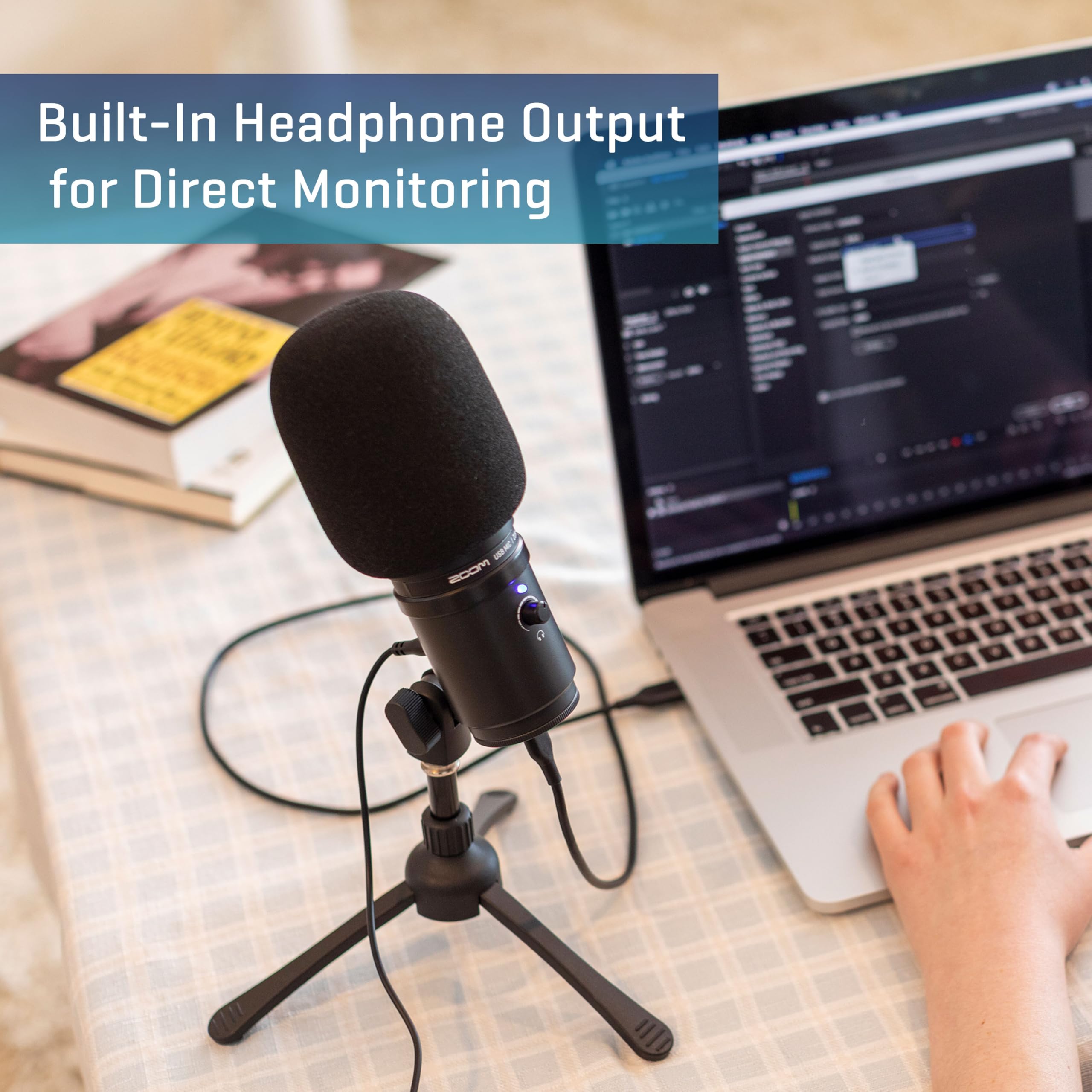 Zoom Zum-2, Podcast USB Microphone, Windscreen, USB Cable, for Recording, Podcasts, Music, Voice-Overs, Gaming, YouTube, Twitch, & Discord - Image 3